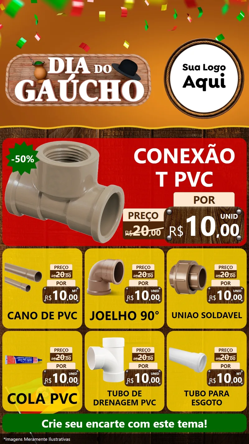 Modelo de Rede Social para Stories com o tema Dia do Gaúcho para Tubos e conexões