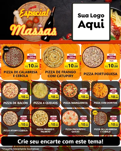 Modelo de Rede Social para Feed Instagram com o tema Especial Massas para Pizzaria