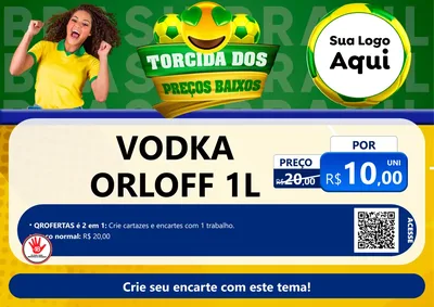 Modelo de Cartaz para Cartaz A4 Horizontal com o tema Torcida dos Preços Baixos - Copa para Distribuidora de bebidas