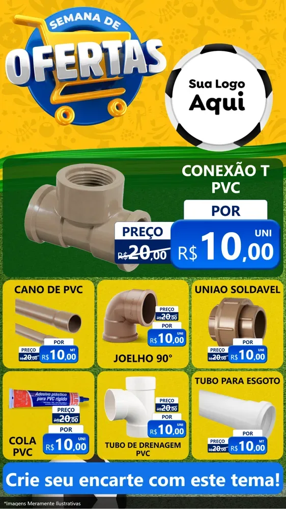 Modelo de Rede Social para Stories com o tema Semana de Ofertas - Copa para Tubos e conexões