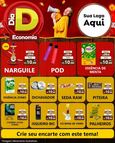Modelo de Rede Social para Feed Instagram com o tema Dia D Economia para Tabacaria