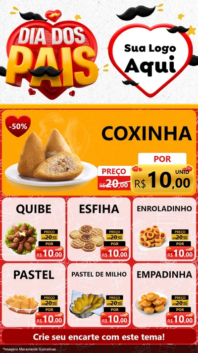 Modelo de Rede Social para Stories com o tema Dia dos Pais para Salgadaria