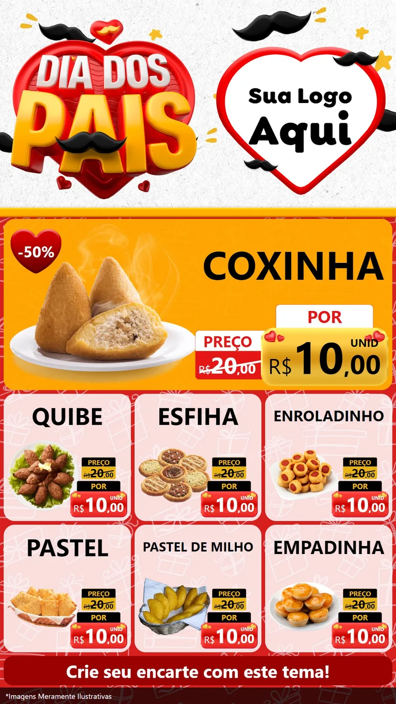 Modelo de Rede Social para Stories com o tema Dia dos Pais para Salgadaria