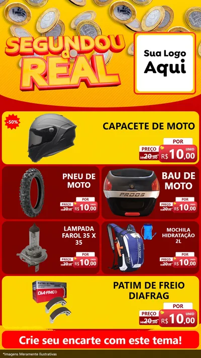 Modelo de TV para TV Vertical com o tema Segundou do Real para Moto peças