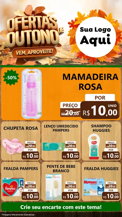 Modelo de Rede Social para Stories com o tema Ofertas de Outono - Vem, Aproveite! para Bebês