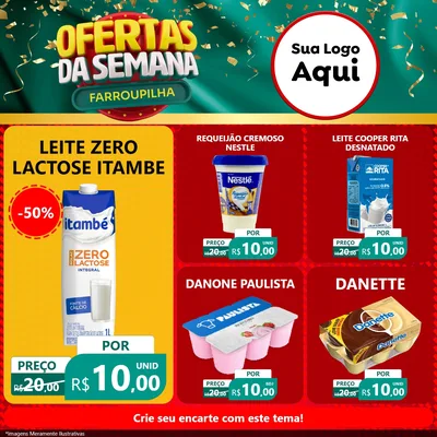Modelo de Rede Social para Feed Facebook com o tema Ofertas da Semana Farroupilha para Frios e Laticínios