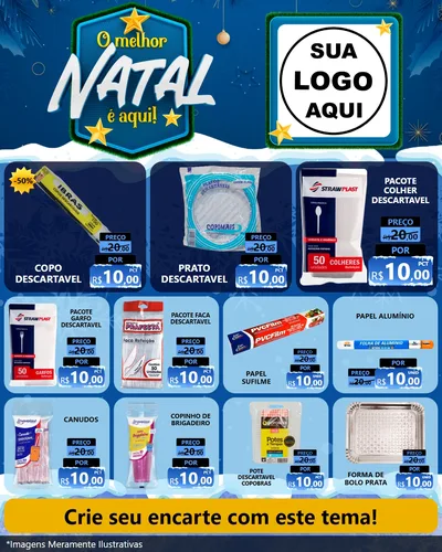 Modelo de Rede Social para Feed Instagram com o tema O Melhor Natal É Aqui! para Embalagens