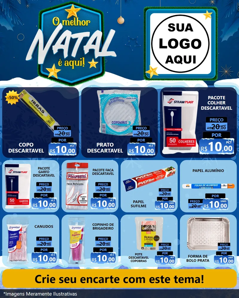 Modelo de Rede Social para Feed Instagram com o tema O Melhor Natal É Aqui! para Embalagens