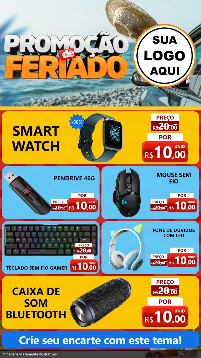 Modelo de TV para TV Vertical com o tema Promoção de Feriado para Informática