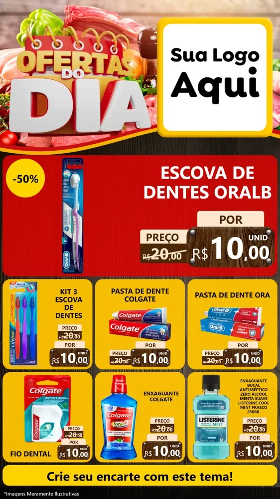 Modelo de Rede Social para Stories com o tema Ofertas do Dia para Higiene Pessoal