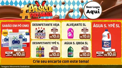 Modelo de TV para TV Horizontal com o tema Páscoa Premiada para Produtos de Limpeza