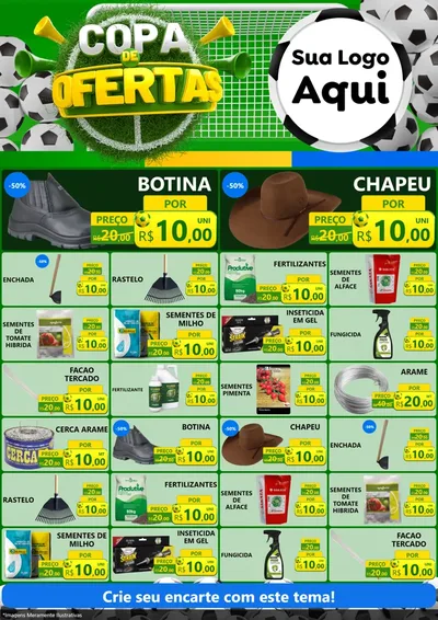 Modelo de Encarte para Encarte A4 Vertical com o tema Copa De Ofertas para Agropecuária