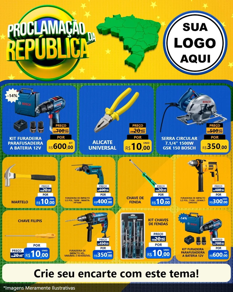 Modelo de Rede Social para Feed Instagram com o tema Proclamação da República para Maquinas e Ferramentas