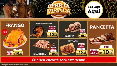 Modelo de TV para TV Horizontal com o tema Oferta da Virada para Assados