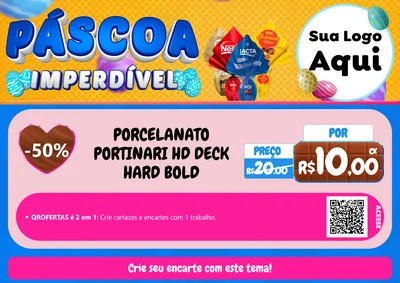 Modelo de Cartaz para Cartaz A4 Horizontal com o tema Páscoa Imperdível para Pisos e revestimentos
