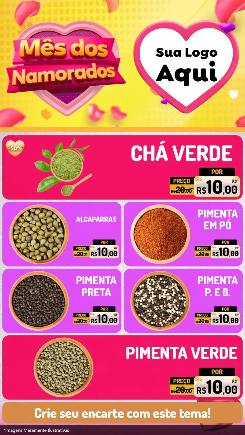 Modelo de TV para TV Vertical com o tema Mês dos Namorados para Produtos Naturais