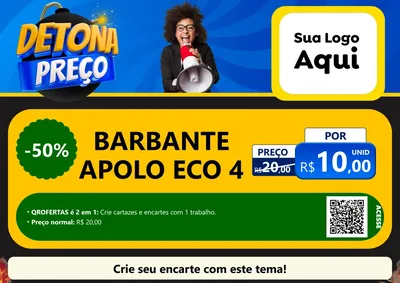 Modelo de Cartaz para Cartaz A4 Horizontal com o tema Detona Preços para Armarinho e Aviamentos