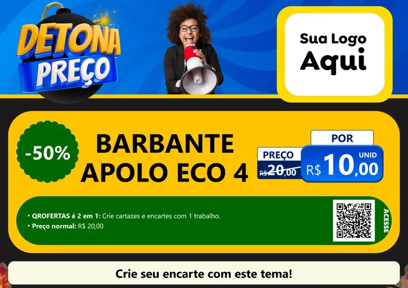 Modelo de Cartaz para Cartaz A4 Horizontal com o tema Detona Preços para Armarinho e Aviamentos