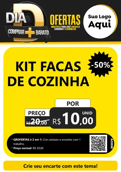 Modelo de Cartaz para Cartaz A4 Vertical com o tema Dia D Mais Economia para Utilidades Domésticas