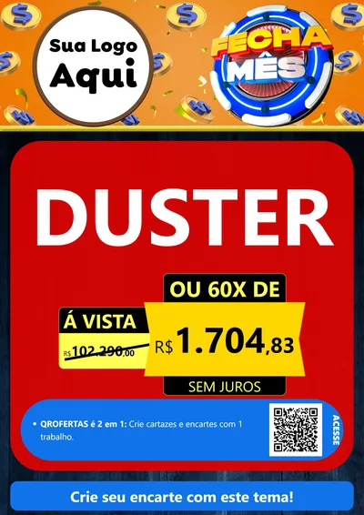 Modelo de Cartaz para Cartaz A4 Vertical com o tema Fecha Mês para Concessionaria de Carros