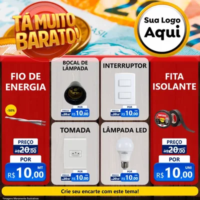 Modelo de Rede Social para Feed Facebook com o tema Está Muito Barato para Materiais Elétricos