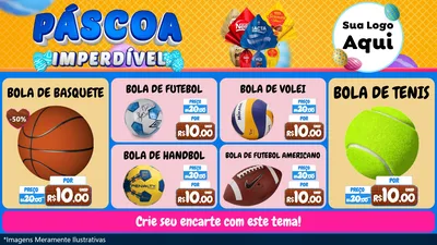 Modelo de TV para TV Horizontal com o tema Páscoa Imperdível para Artigos Esportivos