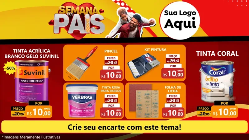 Modelo de TV para TV Horizontal com o tema Semana Dos Pais para Tintas e Ferramentas