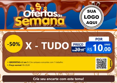 Modelo de Cartaz para Cartaz A4 Horizontal com o tema Ofertas da Semana - Páscoa para Hamburgueria