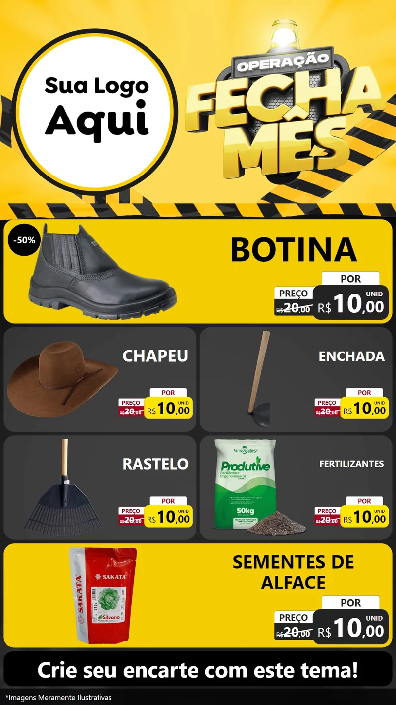 Modelo de TV para TV Vertical com o tema Operação Fecha Mês para Agropecuária