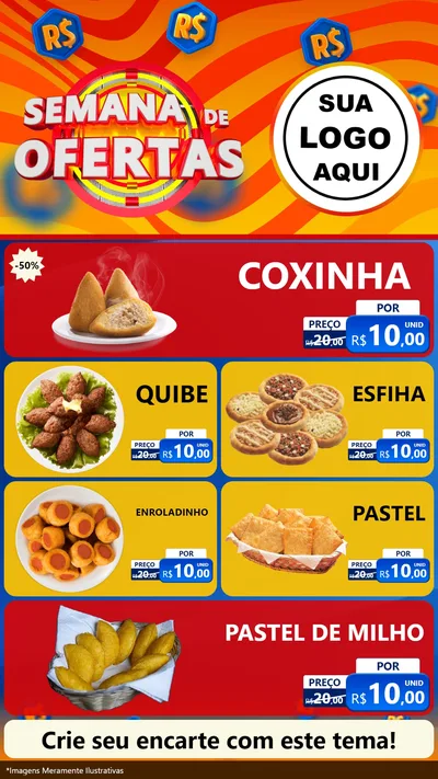 Modelo de TV para TV Vertical com o tema Semana de Ofertas para Salgadaria