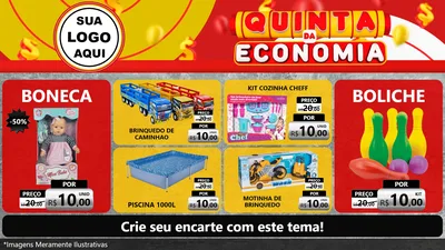 Modelo de TV para TV Horizontal com o tema Quinta da Economia para Brinquedos