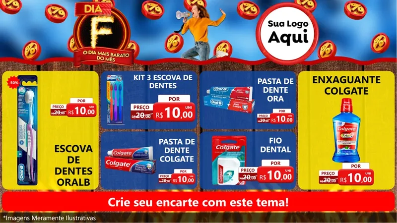 Modelo de TV para TV Horizontal com o tema Dia F - O Dia Mais Barato Do Mês para Higiene Pessoal