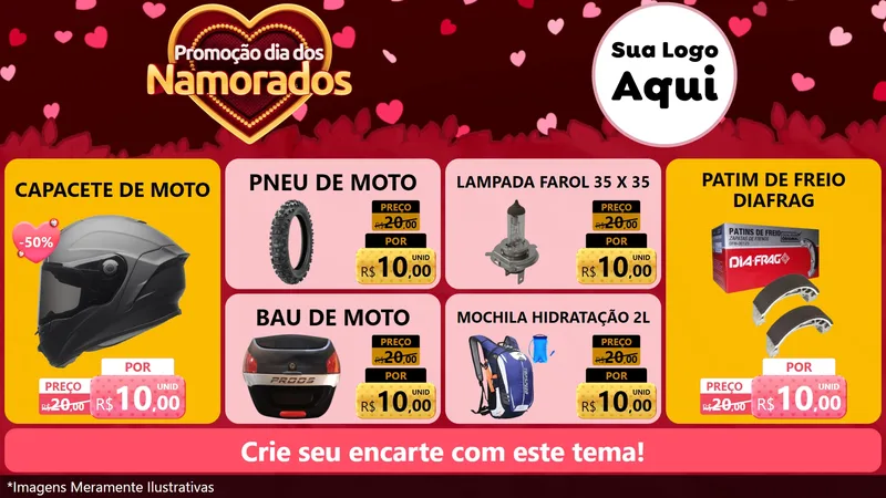 Modelo de TV para TV Horizontal com o tema Promoção Dia Dos Namorados para Moto peças