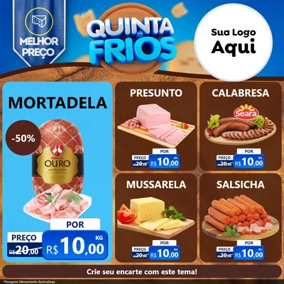 Modelo de Rede Social para Feed Facebook com o tema Quinta dos Frios para Frios e Laticínios