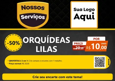 Modelo de Cartaz para Cartaz A4 Horizontal com o tema Nossos Serviços para Floricultura e jardim