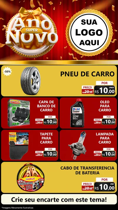 Modelo de TV para TV Vertical com o tema Super Ano Novo para Auto peças