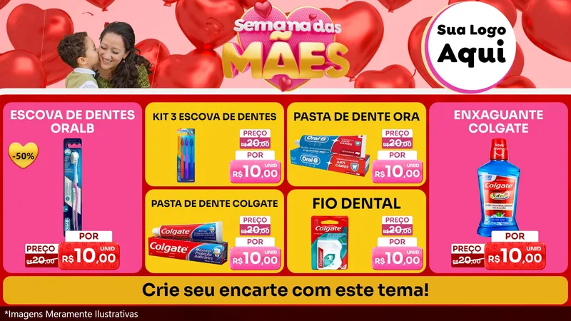 Modelo de TV para TV Horizontal com o tema Semana Das Mães para Higiene Pessoal