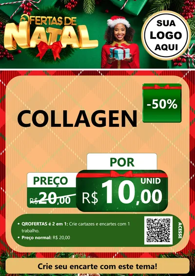 Modelo de Cartaz para Cartaz A4 Vertical com o tema Ofertas de Natal para Suplementos alimentares