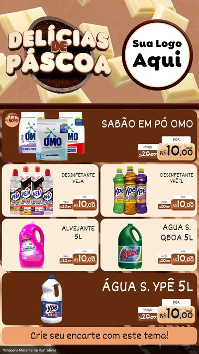 Modelo de TV para TV Vertical com o tema Delícias de Páscoa para Produtos de Limpeza