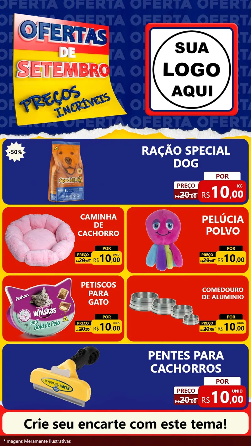 Modelo de TV para TV Vertical com o tema Ofertas de Setembro - Preços Incríveis para Pet Shop