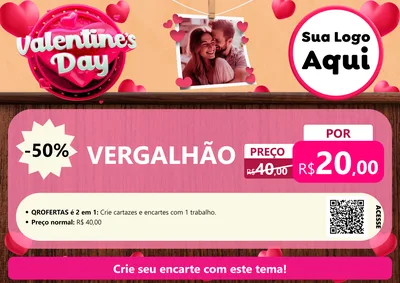 Modelo de Cartaz para Cartaz A4 Horizontal com o tema Valentine's Day para Ferragens