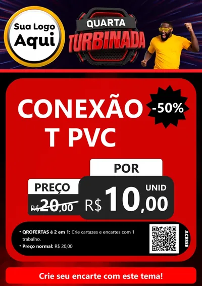 Modelo de Cartaz para Cartaz A4 Vertical com o tema Quarta Turbinada para Tubos e conexões