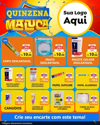 Modelo de Rede Social para Feed Instagram com o tema Quinzena Maluca para Embalagens