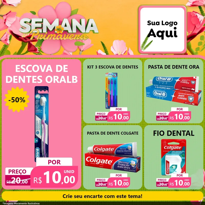 Modelo de Rede Social para Feed Facebook com o tema Semana da Primavera para Higiene Pessoal