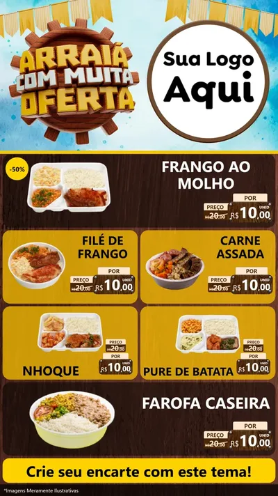 Modelo de TV para TV Vertical com o tema Ofertas de São João - Junina para Restaurante