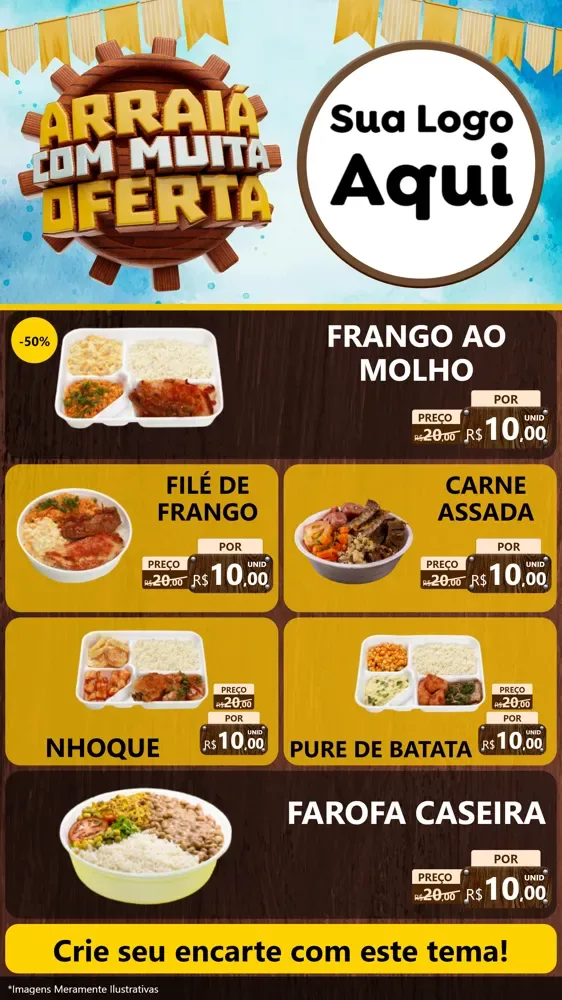 Modelo de TV para TV Vertical com o tema Ofertas de São João - Junina para Restaurante