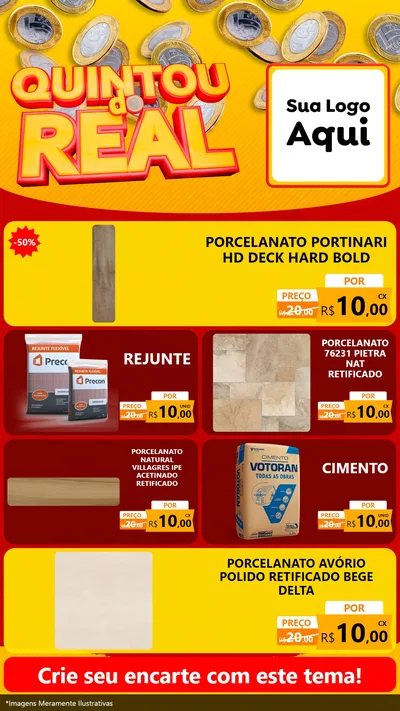 Modelo de TV para TV Vertical com o tema Quintou do Real para Pisos e revestimentos