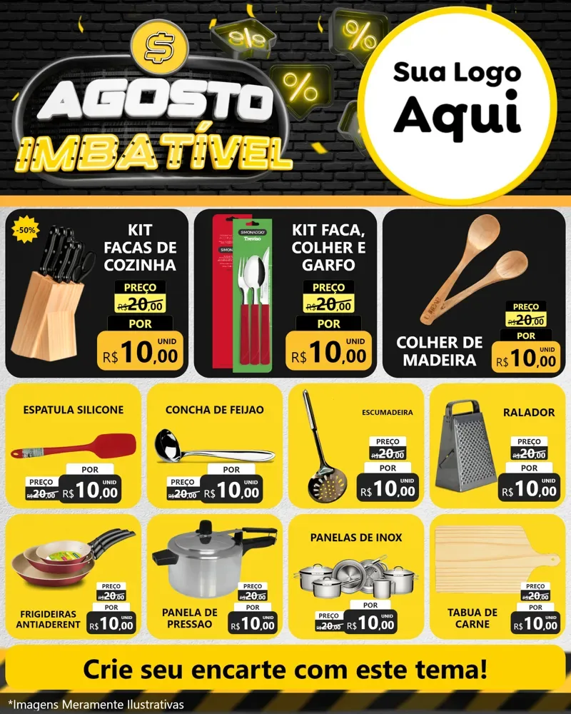 Modelo de Rede Social para Feed Instagram com o tema Agosto Imbatível para Utilidades Domésticas