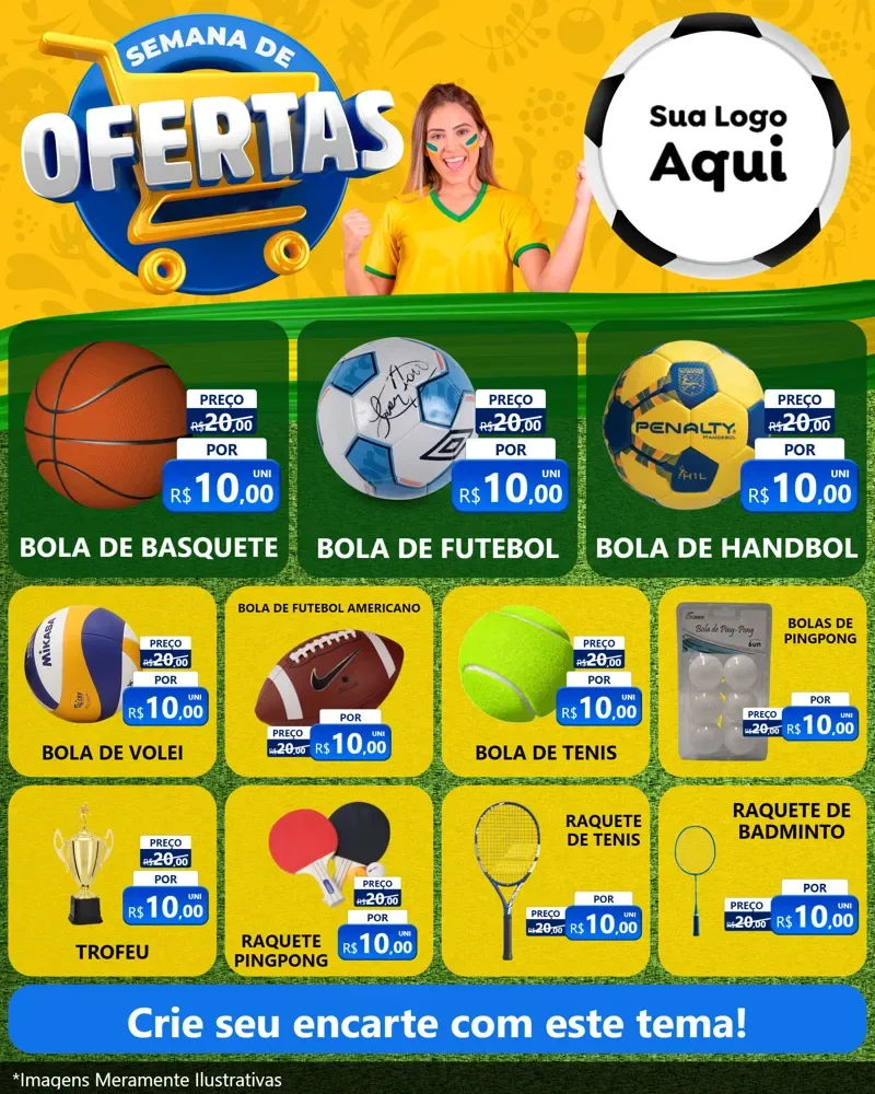 Modelo de Rede Social para Feed Instagram com o tema Semana de Ofertas - Copa para Artigos Esportivos