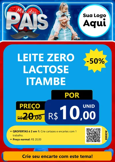 Modelo de Cartaz para Cartaz A4 Vertical com o tema Mês Dos Pais para Frios e Laticínios